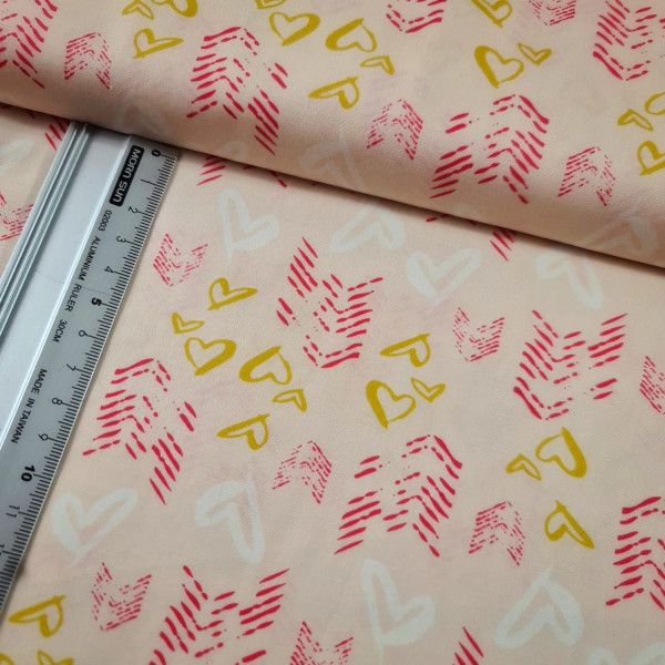 Baumwolle | bedruckt | AGF | hearts | rosa