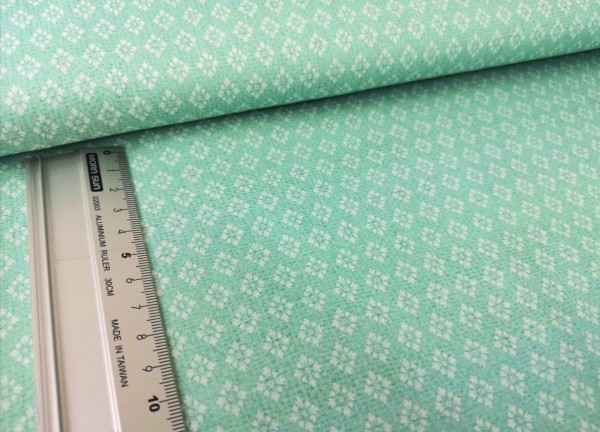 Interlock | bedruckt | Rautenmuster | türkis