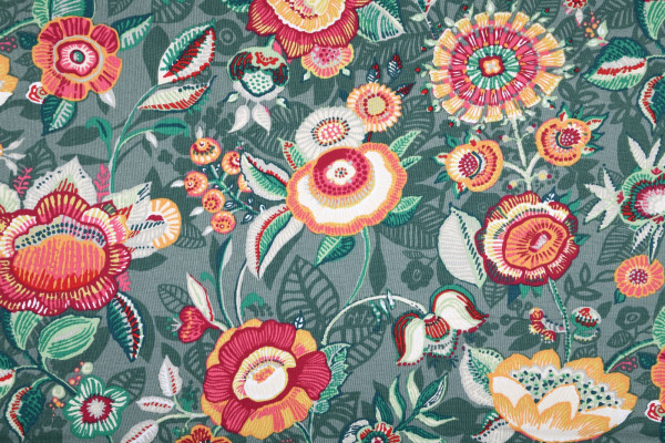 Baumwolle | bedruckt | crazy flowers | grün