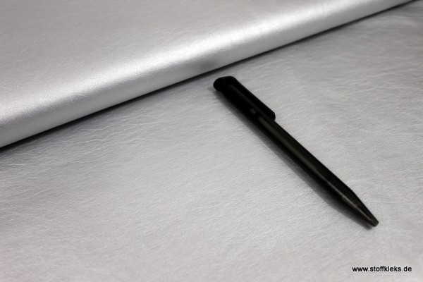 veganes Kunstleder | silber
