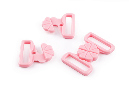 2er Set | Verschluss für Bikini / BH | Blume | rosa