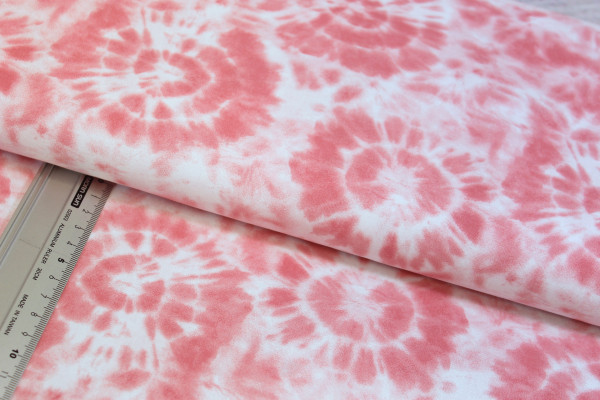 Baumwolle | bedruckt | Batik Kreise | rosa