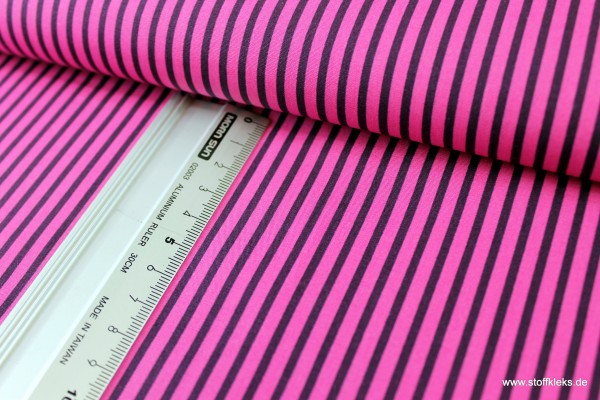 Baumwolle | bedruckt | long stripes | pink / schwarz