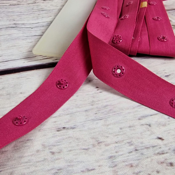 Druckknopfband | 22mm | beidseitig | pink