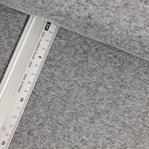 Ajour-Jersey | Sommerstrick | melange | Raute | grau