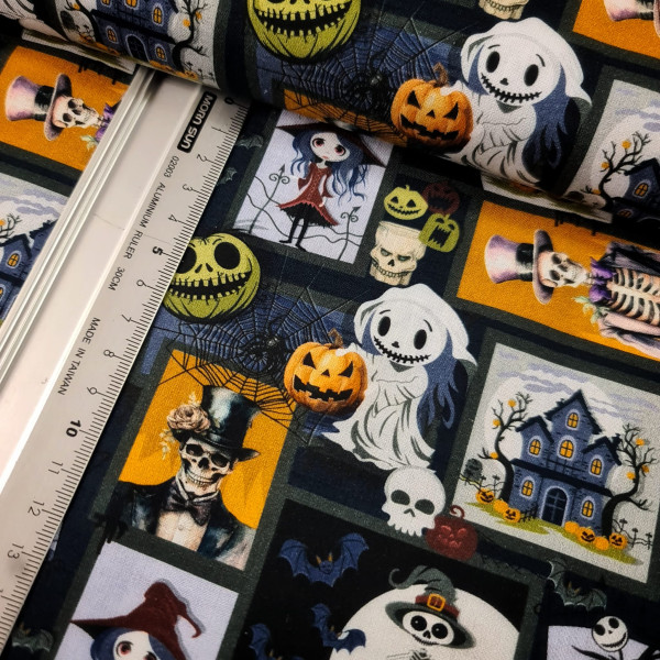 Baumwolle | bedruckt | Horrorshow | schwarz/bunt