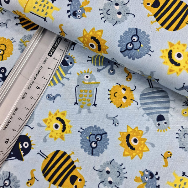 Baumwolle | bedruckt | sweet monsters | hellblau