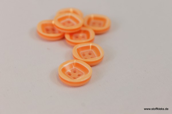 5 wunderschöne Kunststoff-Knöpfe | orange | ca 1,3cm