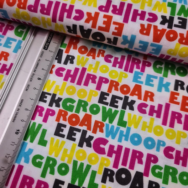 Baumwolle | bedruckt | windham fabrics | words | weiß/bunt