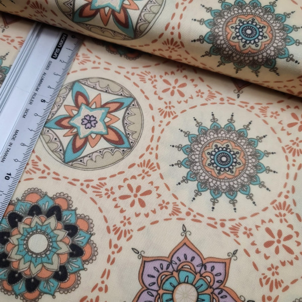 Baumwolle | bedruckt | AGF | Mandala | creme
