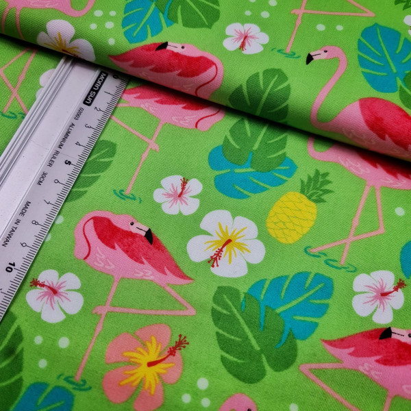 Baumwolle | bedruckt | Robert Kaufmann | Flamingo | bunt