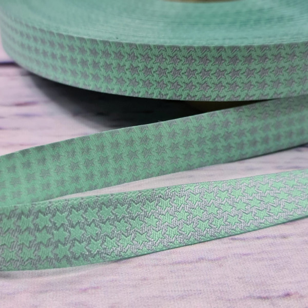Webband | doubleface | Sterne | mint/grau