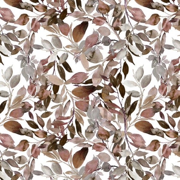 Jersey | bedruckt | LEAVES | weiss