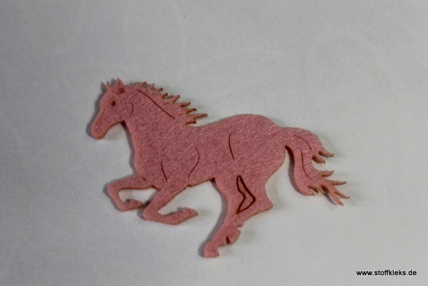 Filzapplikation | Pferd | rosa