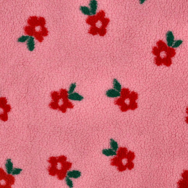 Bouclé | Teddy | Blümchen | rosa