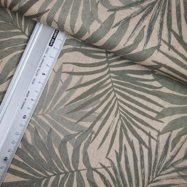 Canvas | Baumwolle | bedruckt | Blätter | natur/grün