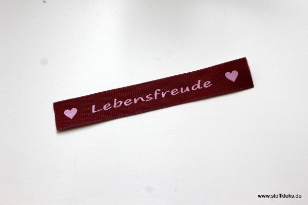 Applikation | Label | Lebensfreude | Beere mit rosa | 1,5 cm