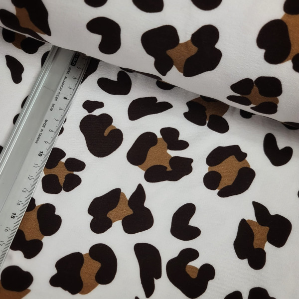 Sommersweat | French Terry | bedruckt | leo | weiß