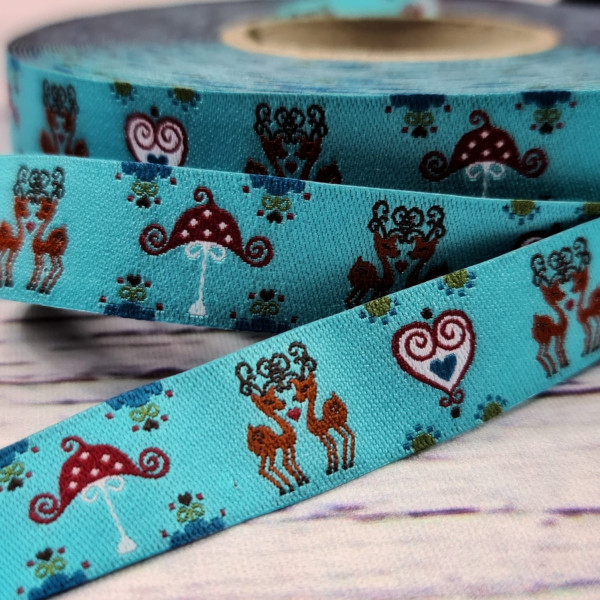 Webband | deer in love | türkis