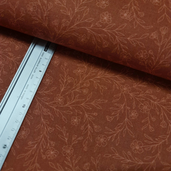 Canvas | Baumwolle | bedruckt | Blumen | terracotta