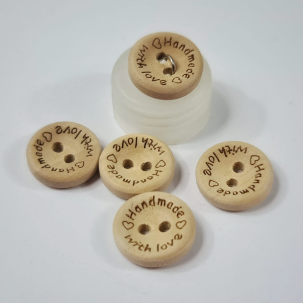 5 Knöpfe | Holz | 2-Loch | ca. 15mm | handmade with love