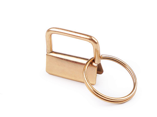 2 Endkappen für Schlüsselanhänger | Metall | 25mm | gold