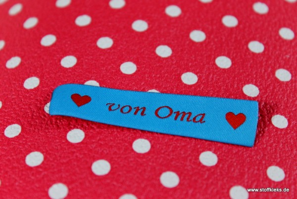Applikation | Label | von Oma | blau