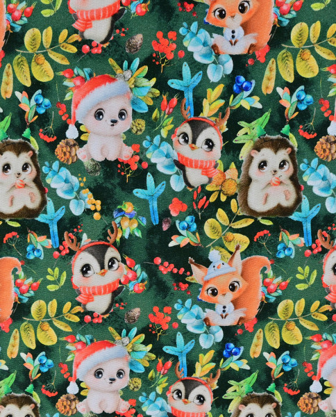 Sweat | bedruckt | Christmas animals | grün