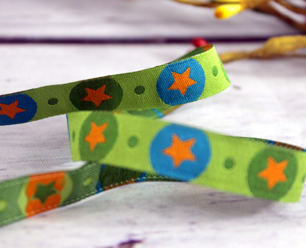Webband | star | grün/bunt