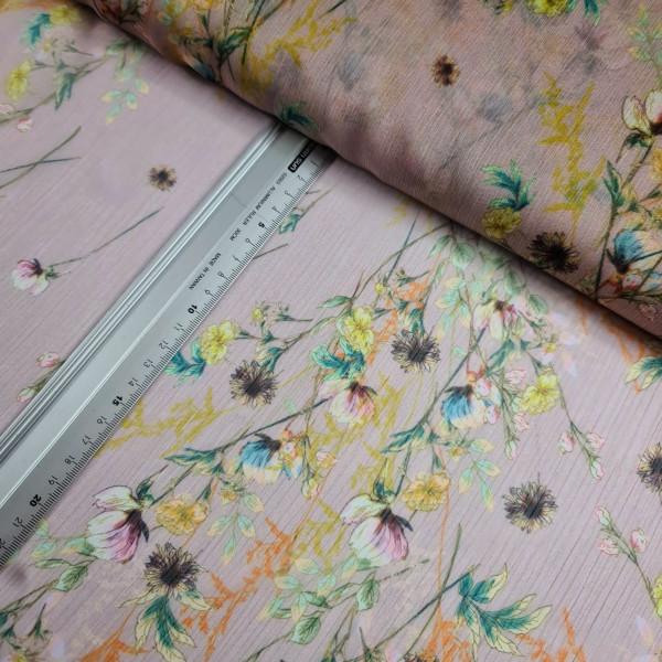 Crinkel Chiffon | a lot of flowers | rosé