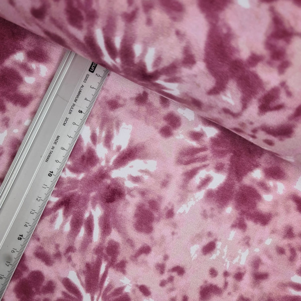 gebürsteter French Terry | bedruckt | Batik | rosa