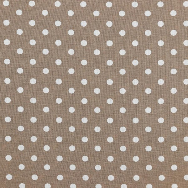 Baumwolle | bedruckt | 8mm Punkte | taupe / weiss