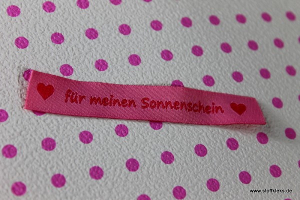 Applikation | Label | für meinen Sonnenschein | rosa