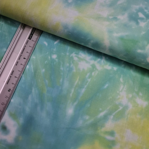 Baumwolle | bedruckt | Batik | blau/bunt