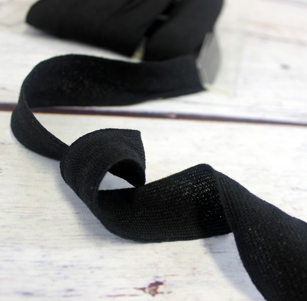 Flachkordel | Baumwolle | 3cm | schwarz