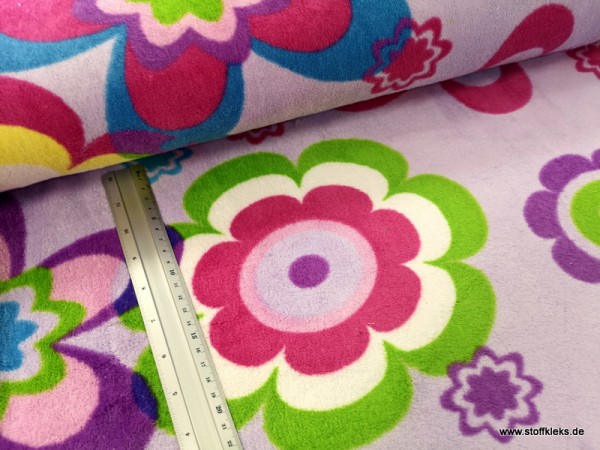 Wellnessfleece | bedruckt | Riesenblumen | bunt