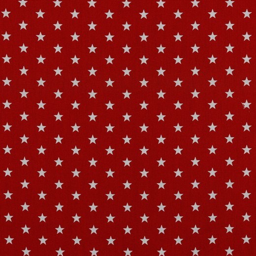 Baumwolle | bedruckt | 10mm Sterne | rot/weiss