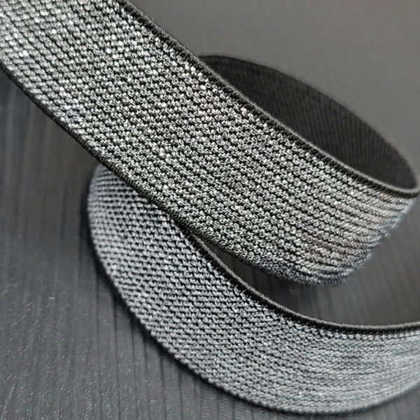 Gummiband | Lurex | silber | Glitzer | ca.2cm