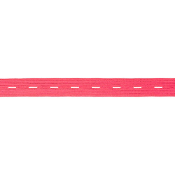 Knopfloch - Gummiband | für ca. 1,5cm Knopf | 2cm | neon pink