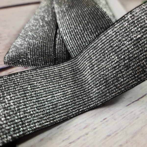 Gummiband | Lurex | silber | 4cm
