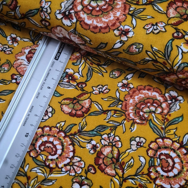 Viskose | bedruckt | Fleur | senf