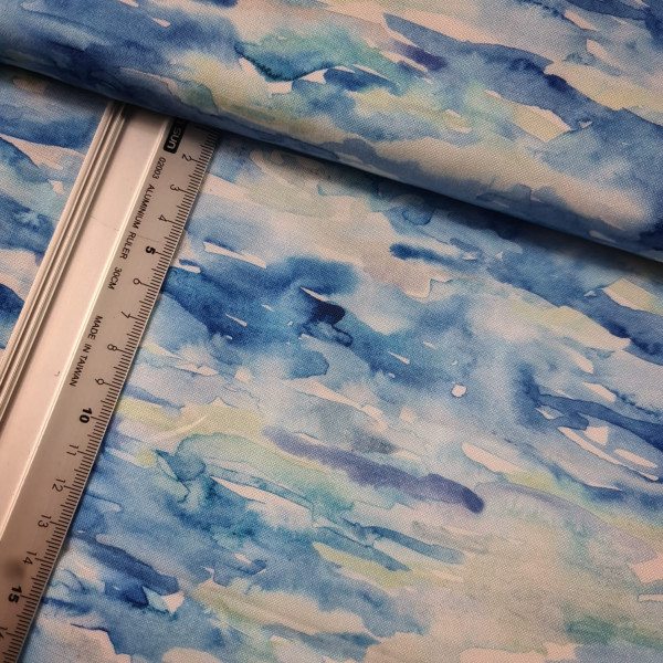 Baumwolle | bedruckt | Modafabrics | sky | blau/weiß