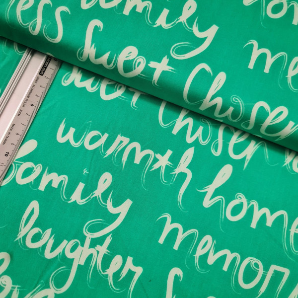 Baumwolle | bedruckt | AGF | family | türkis