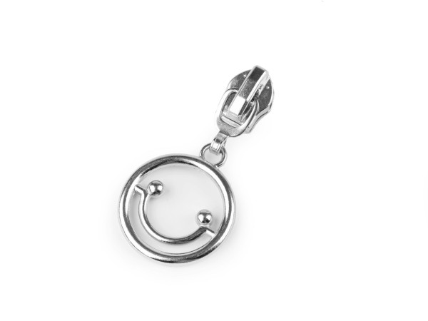 1 Zipper | Reißverschluss | endlos | Spirale 5mm | silber | SMILEY