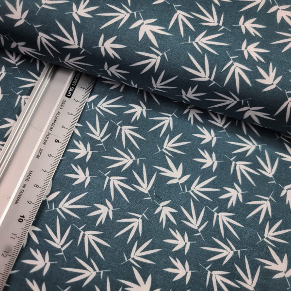 Baumwolle | bedruckt | Farn | blau