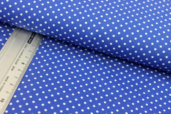 Baumwolle | bedruckt | 2mm Punkte | kobalt/weiß