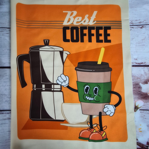 Canvas Panel | Baumwolle | best coffee | orange/bunt