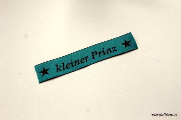 Applikation | Label | kleiner Prinz | petrol mit braun | 1,5 cm