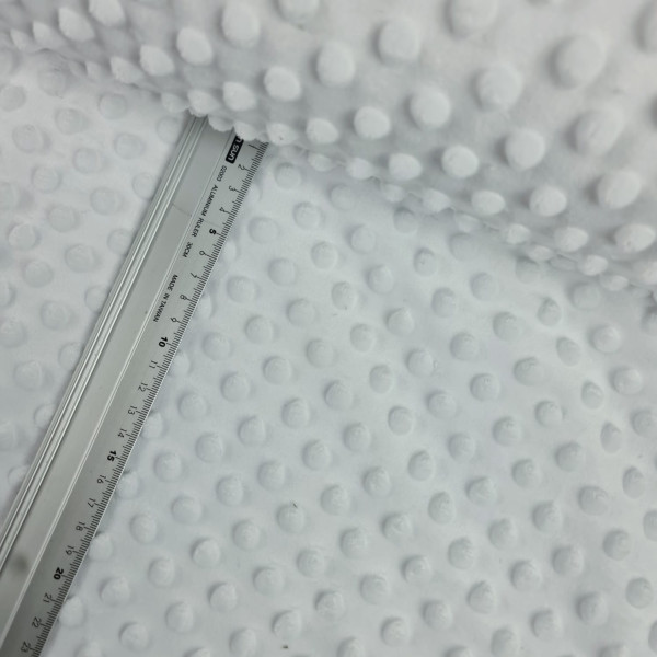 Minkifleece | dots | weiß