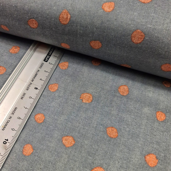 Baumwolle | bedruckt | Kokka Japan | Punkte | jeansblau